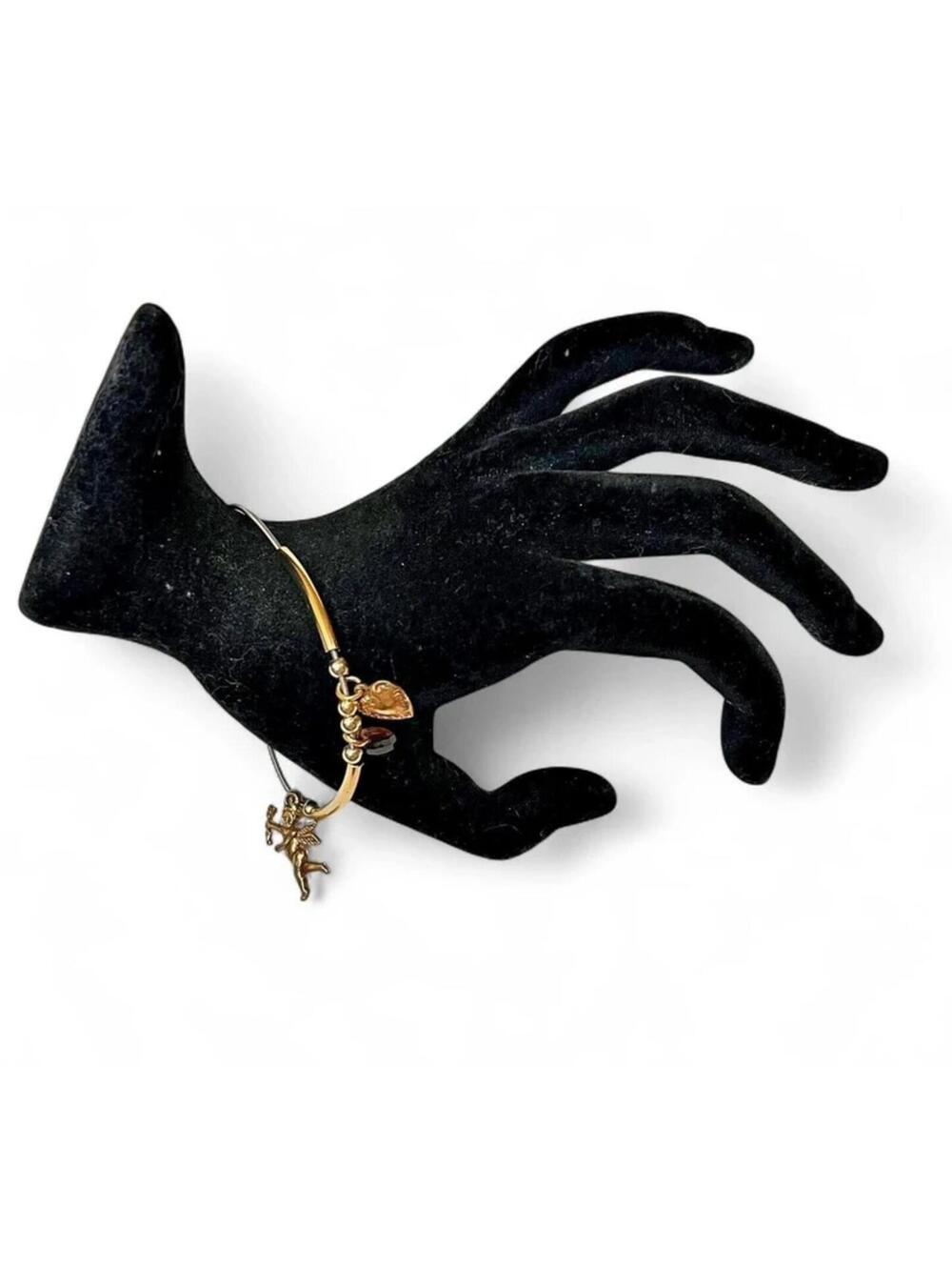 Vintage Two-Toned Angel y2k Dainty Charm Bracelet